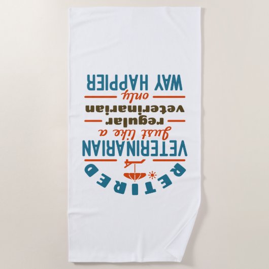 Gepensioneerde diergeneeskundige verzorging strandlaken (Voorkant)