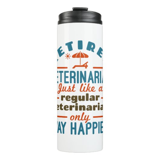 Gepensioneerde diergeneeskundige verzorging thermosbeker (Voorkant)