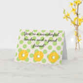 Gepensioneerde docent "Wonderful Friend" Kaart (Gele Bloem)