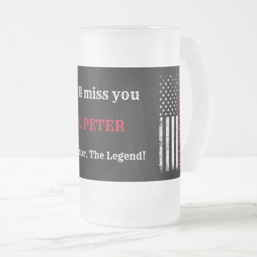 Gepensioneerde dokter USA noodvlag Matglas Bierpul (Voorkant rechts)