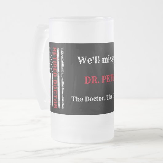 Gepensioneerde dokter USA noodvlag Matglas Bierpul (Voorkant links)