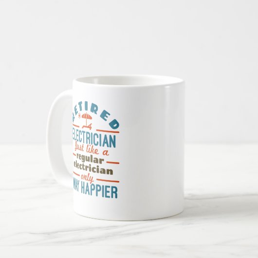 Gepensioneerde elektricien grappig pensioen manier koffiemok (Voorkant links)