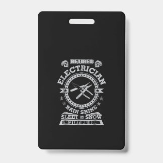 Gepensioneerde elektricien grappige elektricien kl badge