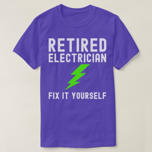 Gepensioneerde elektricien t-shirt (Design voorkant)