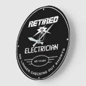 Gepensioneerde elektronicaseramp Funny Slogan Grote Klok (Hoek)