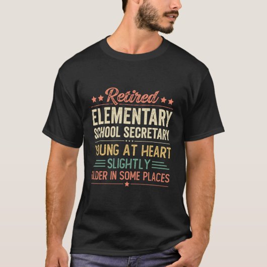 Gepensioneerde elementair secretaris t-shirt (Voorkant)