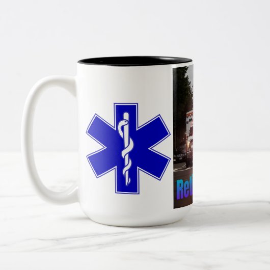 Gepensioneerde EMT Coffee Mok met Star of Life (Links)