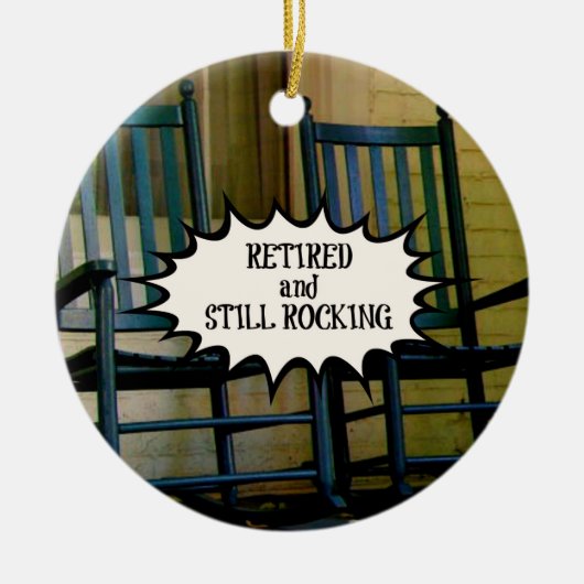 Gepensioneerde en nog steeds Rocking aangepaste ve Keramisch Ornament (Voorkant)