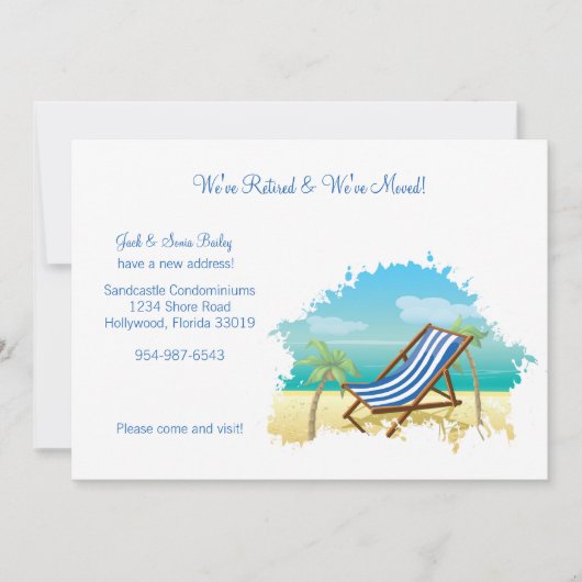 Gepensioneerde en verhuisde aankondiging (Voorkant)