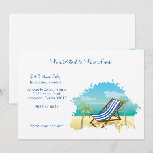 Gepensioneerde en verhuisde aankondiging (Voorkant / Achterkant)