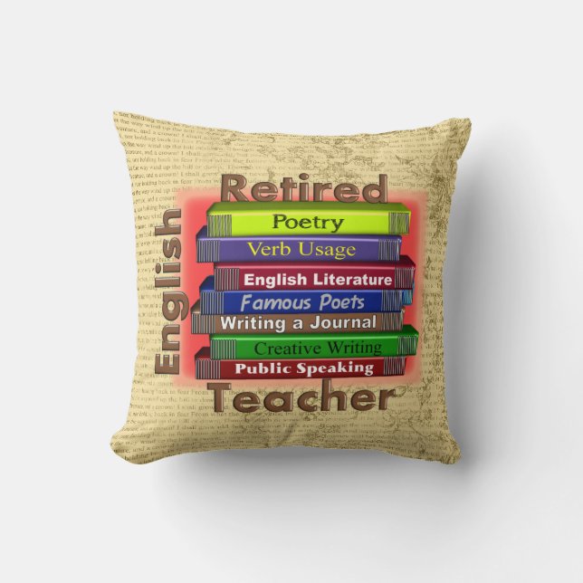 Gepensioneerde Engelse leraar Decoratief Pillow Kussen (Voorkant)