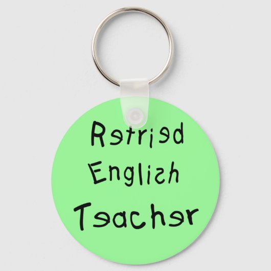 Gepensioneerde Engelse leraar (MISPELLED) Sleutelhanger (Voorkant)