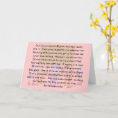 Gepensioneerde Engelse leraar verhaal kunst gesche Kaart (Gele Bloem)