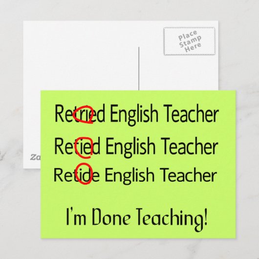 Gepensioneerde Engelse lesgeven Briefkaart (Voorkant / Achterkant)