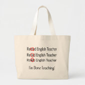 Gepensioneerde Engelse lesgeven Grote Tote Bag (Voorkant)