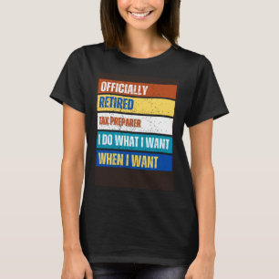 Gepensioneerde fiscaal voorbereider pensioen gepen t-shirt