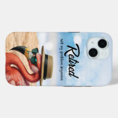 Gepensioneerde Flamingo op het strand met Pet & Zo Case-Mate iPhone Case (Achterkant (horizontaal))
