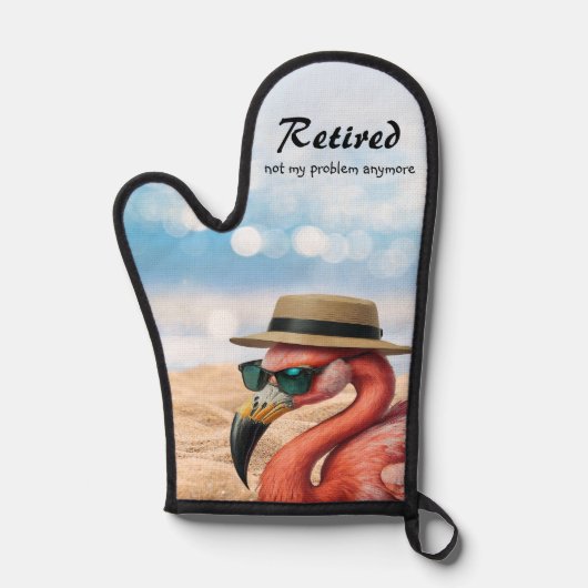 Gepensioneerde Flamingo op het strand met Pet & Zo Ovenwant (Voorkant)