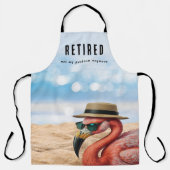 Gepensioneerde Flamingo op het strand met Pet & Zo Schort (Voorkant)