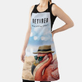 Gepensioneerde Flamingo op het strand met Pet & Zo Schort (Insitu)