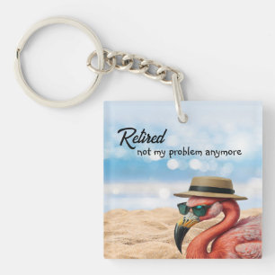 Gepensioneerde Flamingo op het strand met Pet & Zo Sleutelhanger