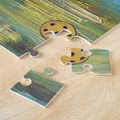 Gepensioneerde Flamingo spelen Pickleball Waterver Legpuzzel (Zijkant)