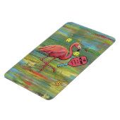 Gepensioneerde Flamingo spelen Pickleball Waterver Magneet (Linkerzijde)