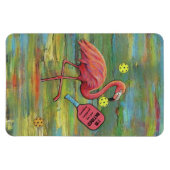 Gepensioneerde Flamingo spelen Pickleball Waterver Magneet (Horizontaal)