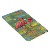 Gepensioneerde Flamingo spelen Pickleball Waterver Magneet (Rechterzijde)