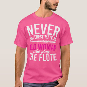 Gepensioneerde fluitiste vrouwen Marching Band Muz T-shirt