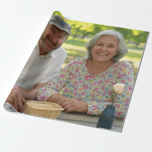 Gepensioneerde foto toevoegen Aanpassen Cadeaupapier