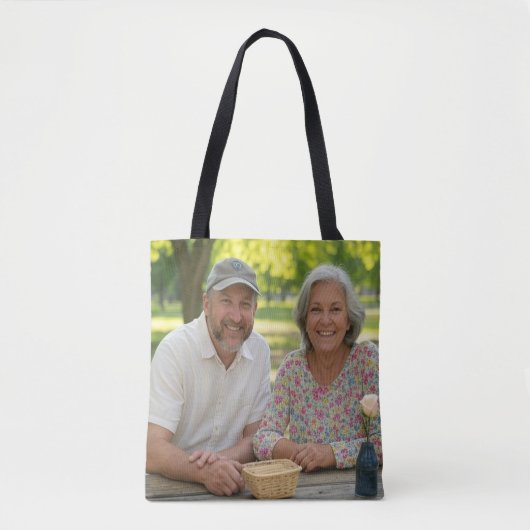 Gepensioneerde foto toevoegen Aanpassen Tote Bag (Voorkant)