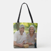 Gepensioneerde foto toevoegen Aanpassen Tote Bag (Achterkant)