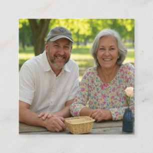 Gepensioneerde foto toevoegen Aanpassen Vierkante Visitekaartje