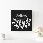 Gepensioneerde Funny Fallen Numbers Vierkante Klok (Huis)