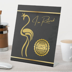 Gepensioneerde gecertificeerde Flamingo Collector Reclamebord Met Voetstuk
