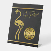 Gepensioneerde gecertificeerde Flamingo Collector Reclamebord Met Voetstuk (Voorkant)