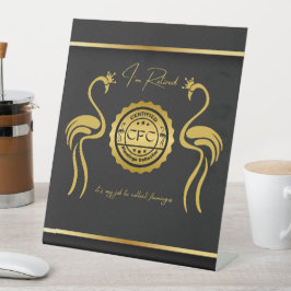 Gepensioneerde gecertificeerde Flamingo Collector  Reclamebord Met Voetstuk