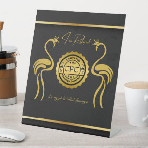 Gepensioneerde gecertificeerde Flamingo Collector  Reclamebord Met Voetstuk