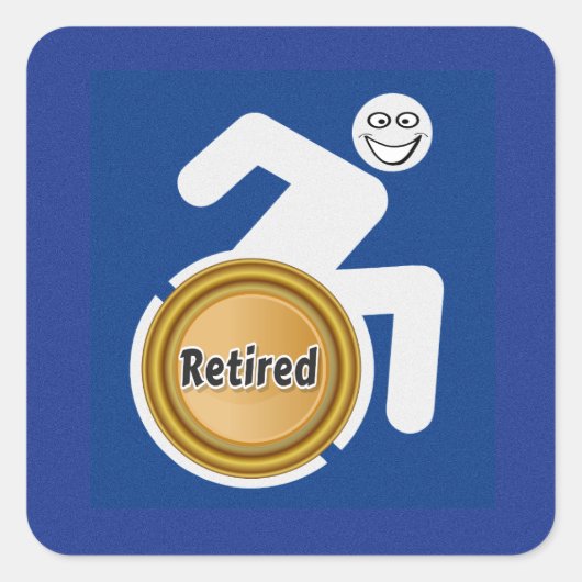 Gepensioneerde gehandicapte vierkante sticker (Voorkant)