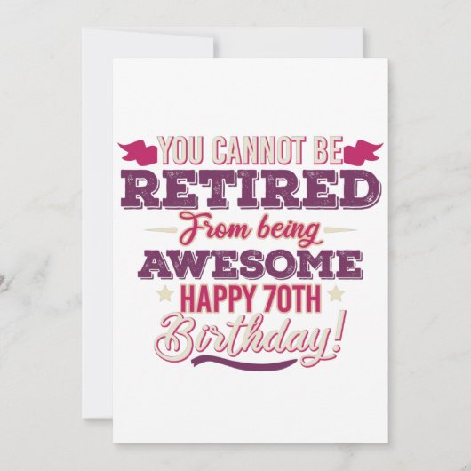  gepensioneerde geweldige 70e verjaardag gezegden save the date (Voorkant)