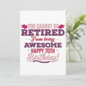  gepensioneerde geweldige 70e verjaardag gezegden save the date (Staand voorkant)