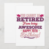  gepensioneerde geweldige 70e verjaardag gezegden save the date (Voorkant / Achterkant)