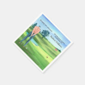 Gepensioneerde Golf Man speler Swinging in Pensioe Servet (Hoek)