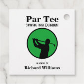 Gepensioneerde golfspeler Swinging in pensioen Bedankjes Labels (Achterkant)