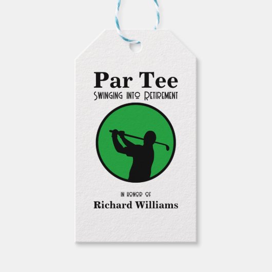 Gepensioneerde golfspeler Swinging in pensioen Cadeaulabel (Voorkant)