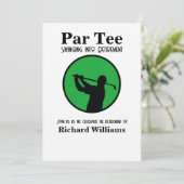 Gepensioneerde golfspeler Swinging in pensioen Kaart (Staand voorkant)