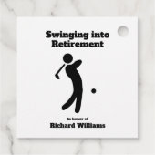 Gepensioneerde golfspeler Swinging in Pensioen-mod Bedankjes Labels (Achterkant)