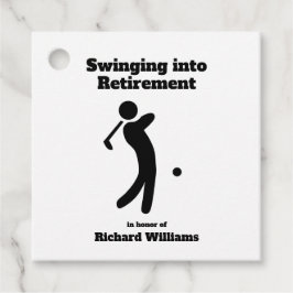 Gepensioneerde golfspeler Swinging in Pensioen-mod Bedankjes Labels