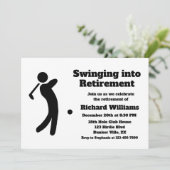Gepensioneerde golfspeler Swinging in Pensioen-mod Kaart (Staand voorkant)